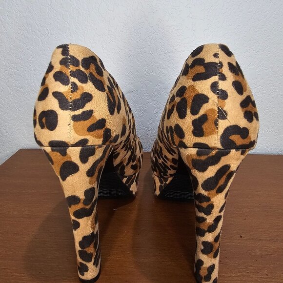 Ladies Mossimo Cheetah Print High Heels Shoes Size 9 Velvetty Texture Never Worn - Picture 13 of 13